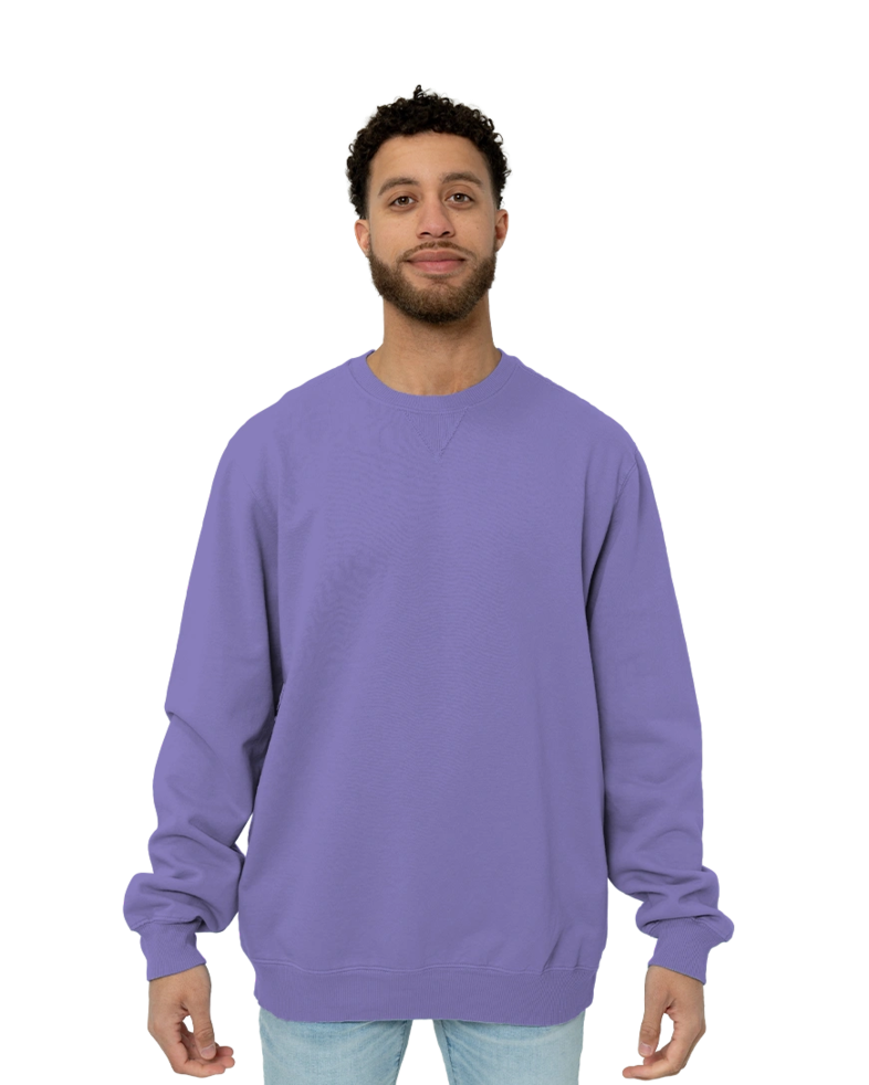 Image of a model wearing a PC098 Port & Company Pigment Dyed Crewneck Sweatshirt